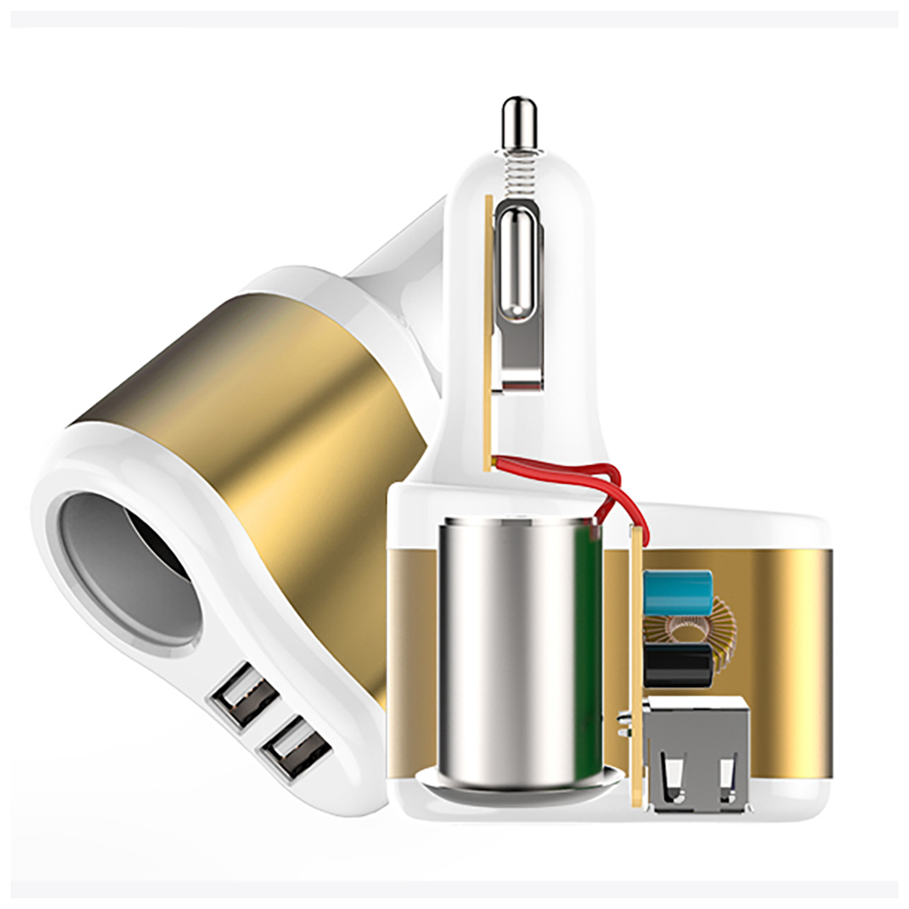 Зарядний пристрій XoKo CC-303 2 USB 2.1A Gold / White (CC-303-GDWH) зображення 2