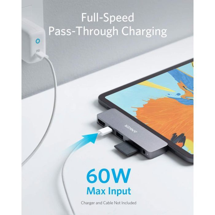 Концентратор Anker PowerExpand Direct 6-in-1 USB-C PD Media Hub (Gray) (A83620A1) изображение 6