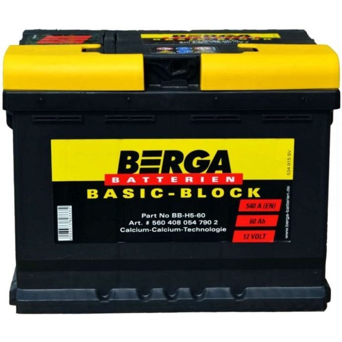 Аккумулятор автомобильный Berga Blue Dynamic 60Аh без нижн. бурта (4003373803465)