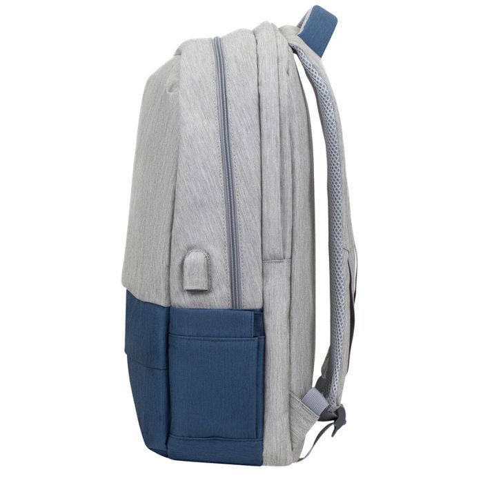 Рюкзак для ноутбука RivaCase 17.3" 7567 Prater, Grey / Dark Blue (7567Grey/DarkBlue) изображение 5
