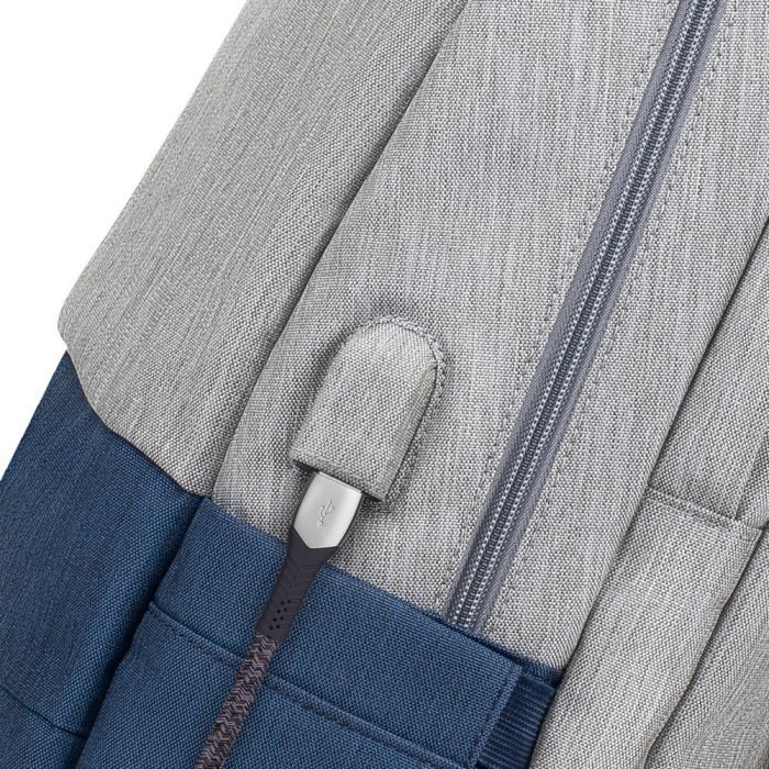 Рюкзак для ноутбука RivaCase 17.3" 7567 Prater, Grey / Dark Blue (7567Grey/DarkBlue) изображение 9