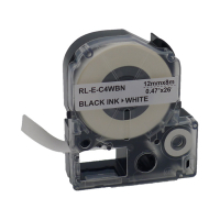 Фото - Прочее для торговли UKRMARK Стрічка для принтера етикеток  RL-E-C4WBN-BK/WT, аналог LC4WBN. 12 