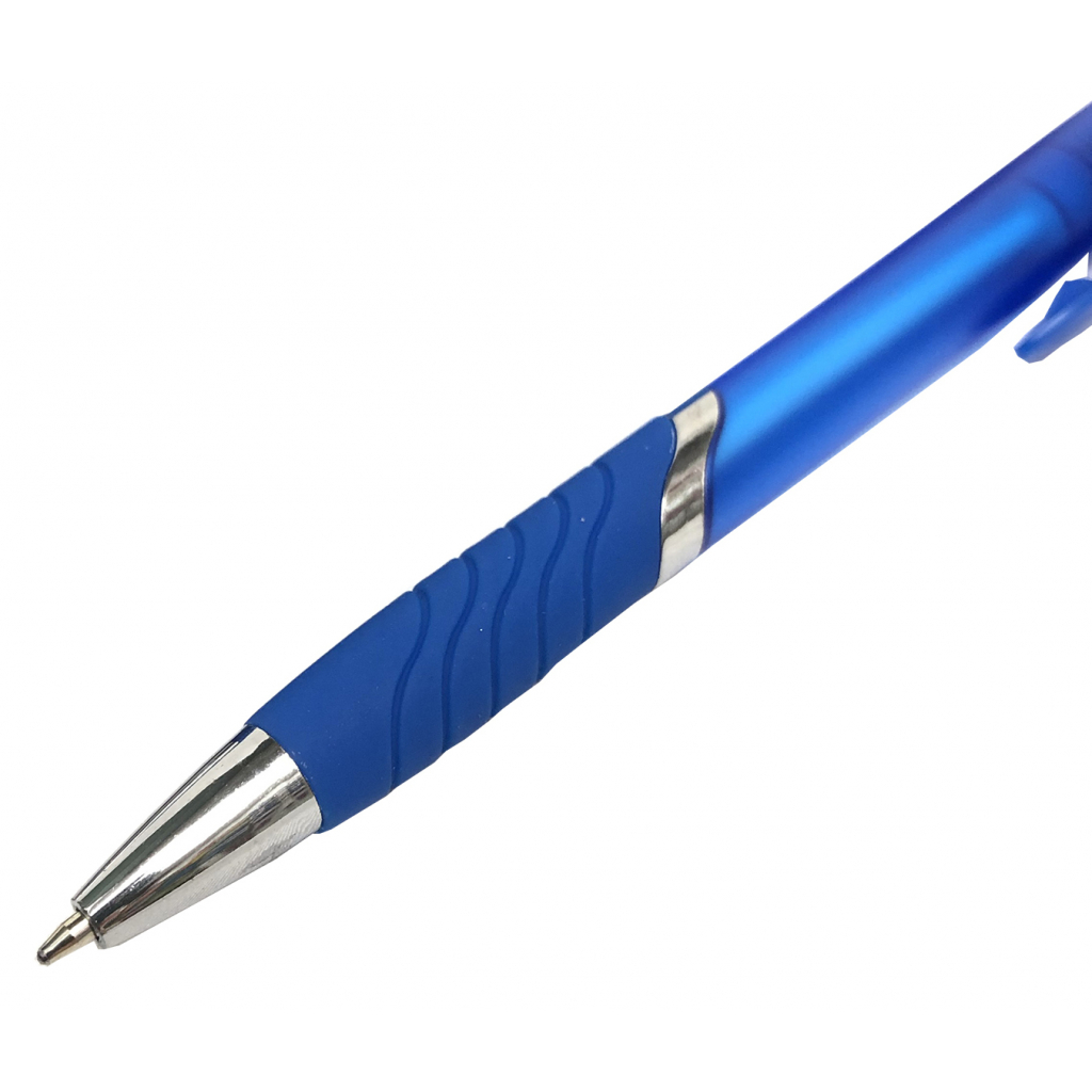 Ручка шариковая H-Tone автоматическая 0,7мм, с гриппом, синяя, уп. 12 шт (PEN-HT-JJ20163) изображение 2