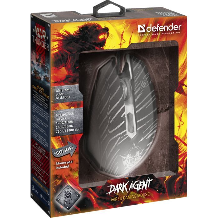 Мишка Defender Dark Agent GM-590L USB Black (52590) зображення 5