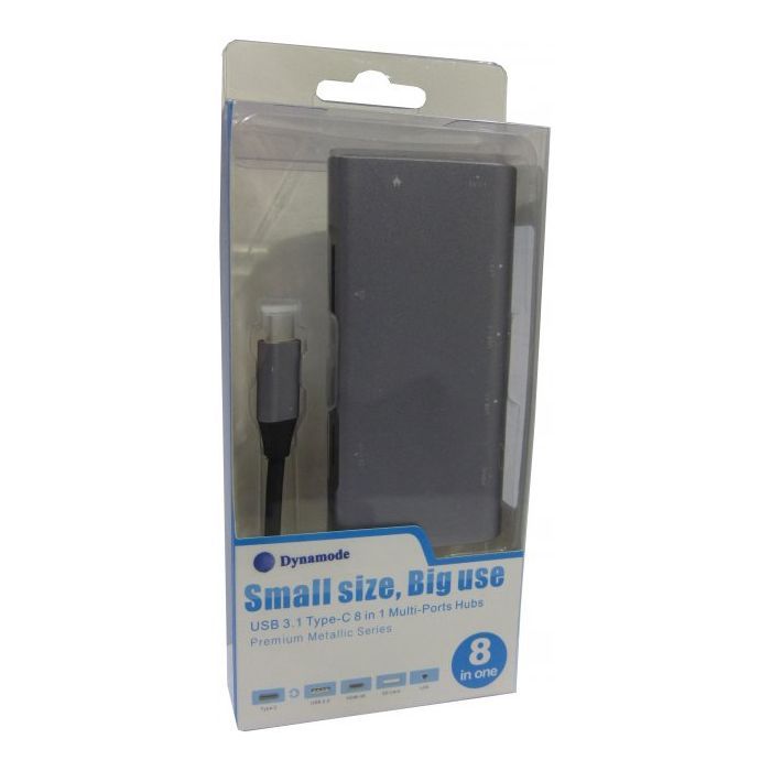 Концентратор Dynamode USB3.1 Type-C to HDMI, 3хUSB3.0, RJ45, USB Type-C Female, SD (Dock-USB-TypeC-HDMI-USB3.0-RJ45) зображення 7
