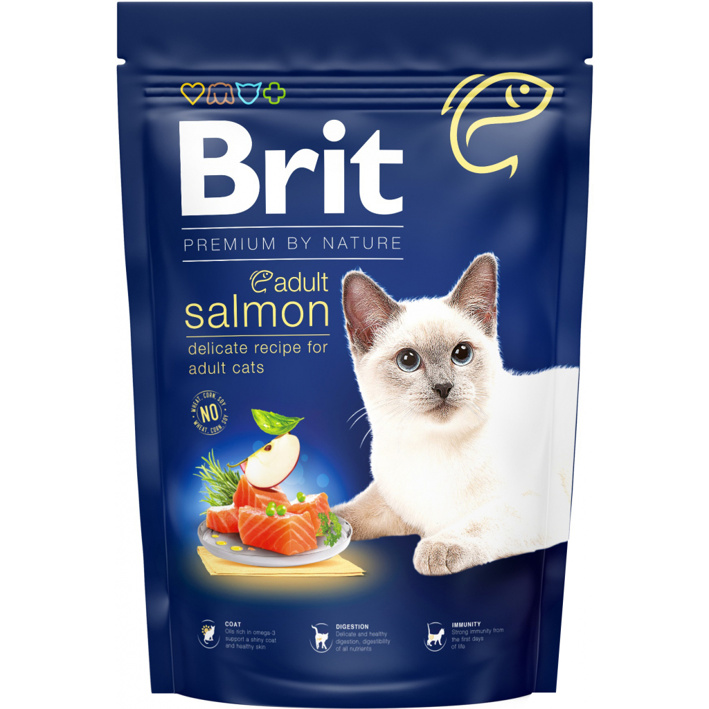 Сухой корм для кошек Brit Premium by Nature Cat Adult Salmon 1.5 кг (8595602553136)
