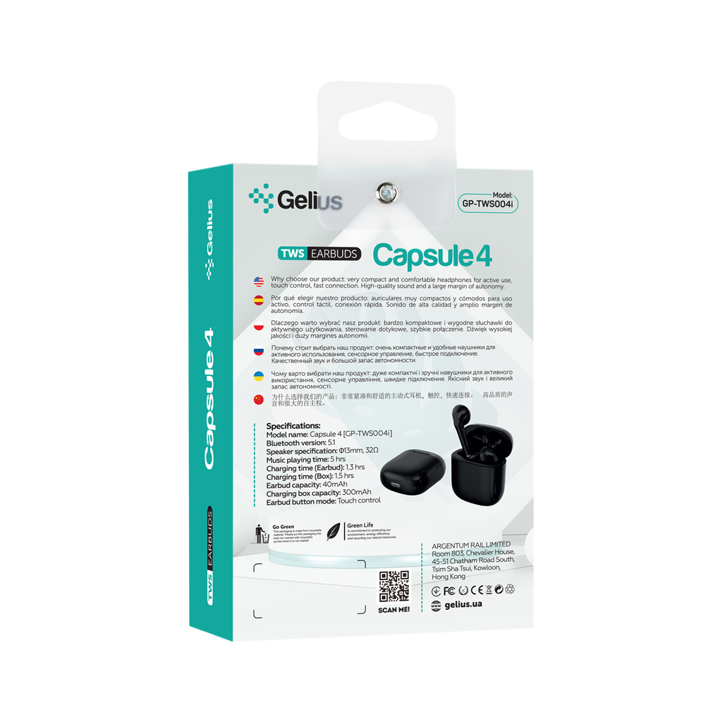 Навушники Gelius Pro Capsule 4 GP-TWS-004i Black (00000089891) зображення 9