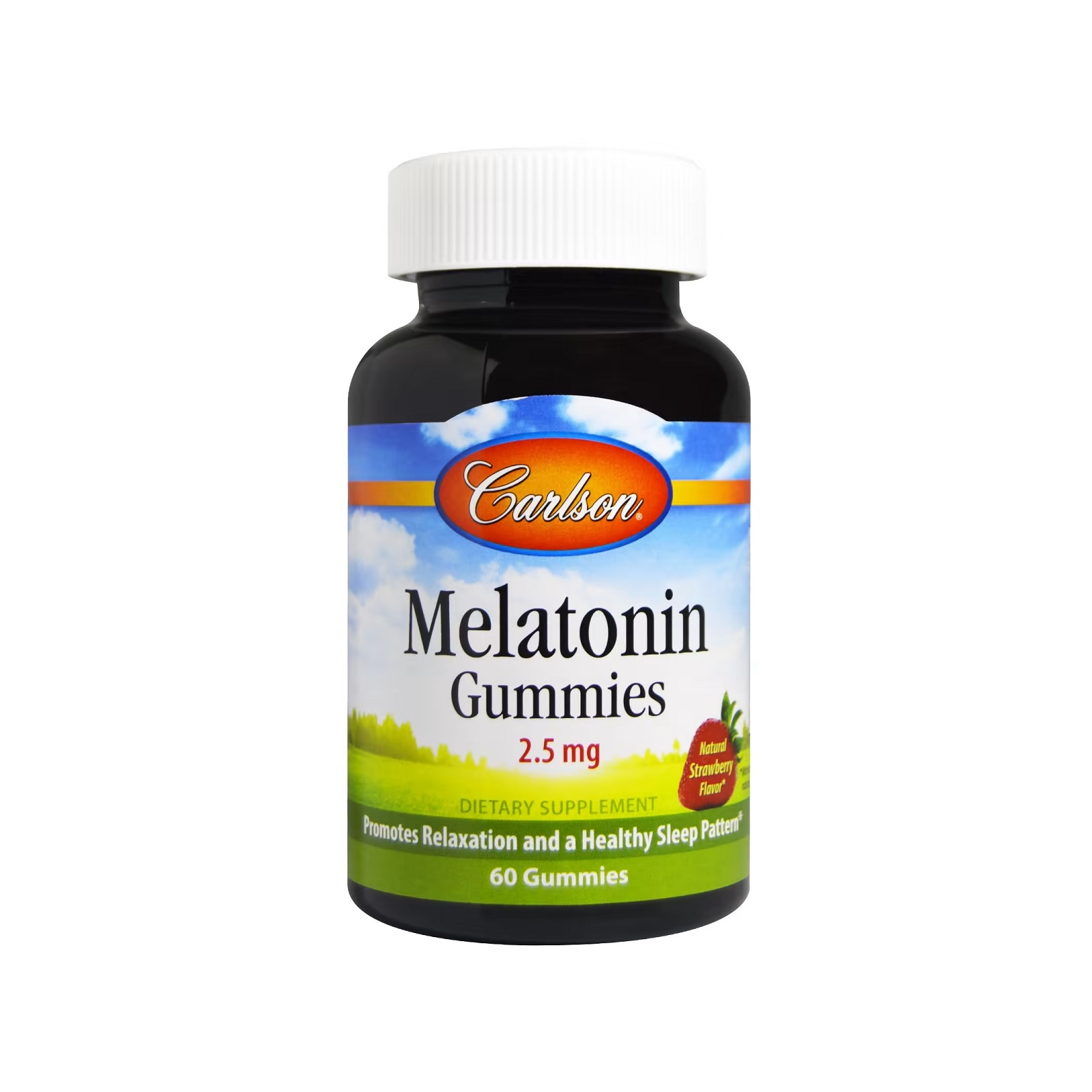 Аминокислота Carlson Мелатонин, 2.5 мг, вкус клубники, Melatonin Gummies, 60 жев (CL49200)
