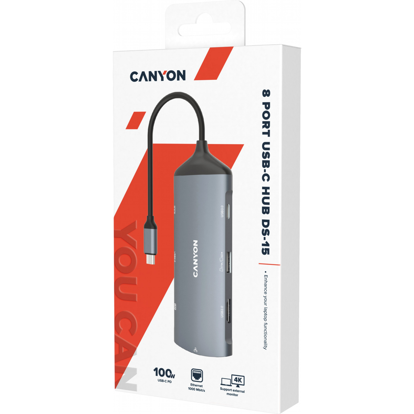 Порт-реплікатор Canyon 8-in-1 USB-C (CNS-TDS15) зображення 6