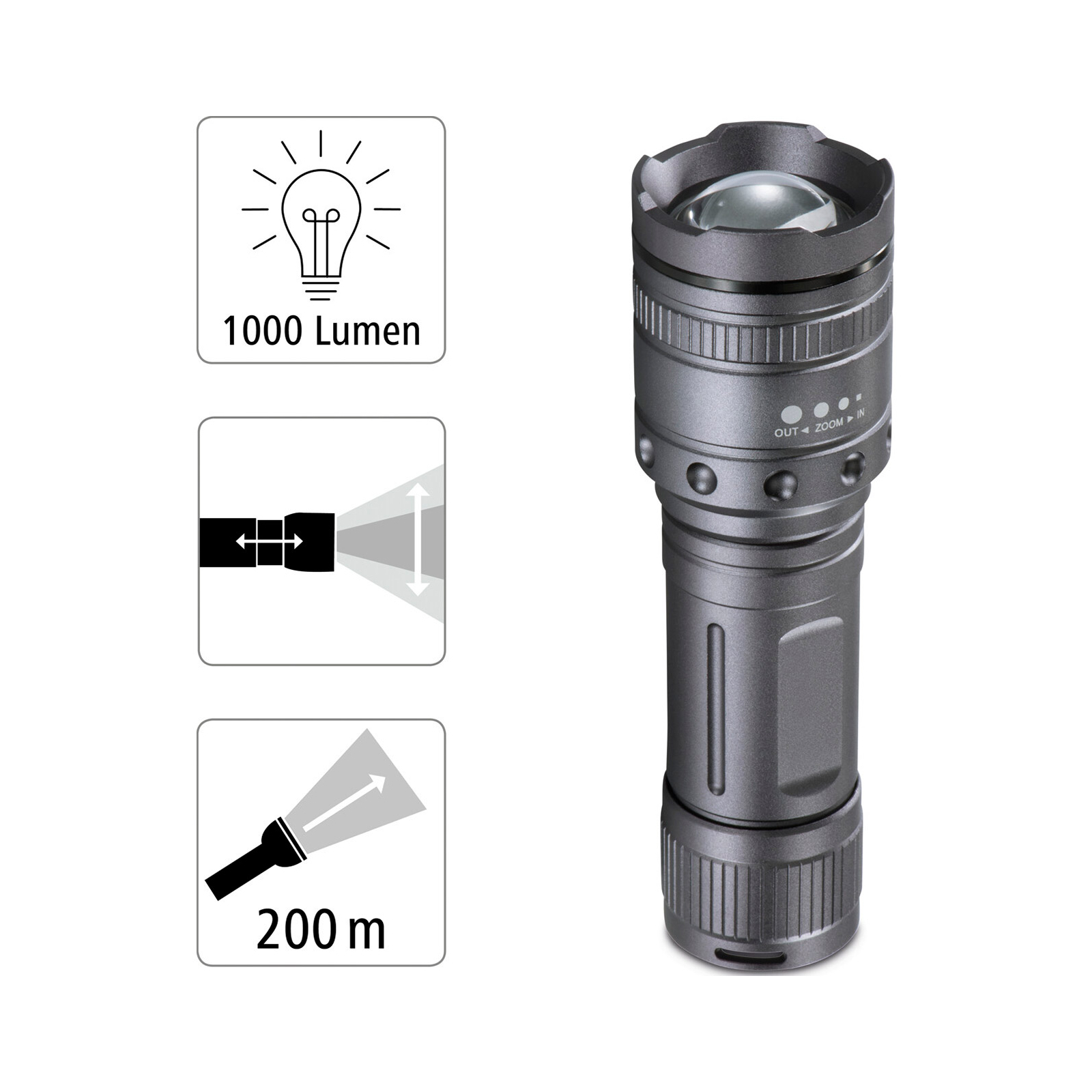 Ліхтар Hama Ultra Pro LED Torch L1000 Black (00185801) зображення 3