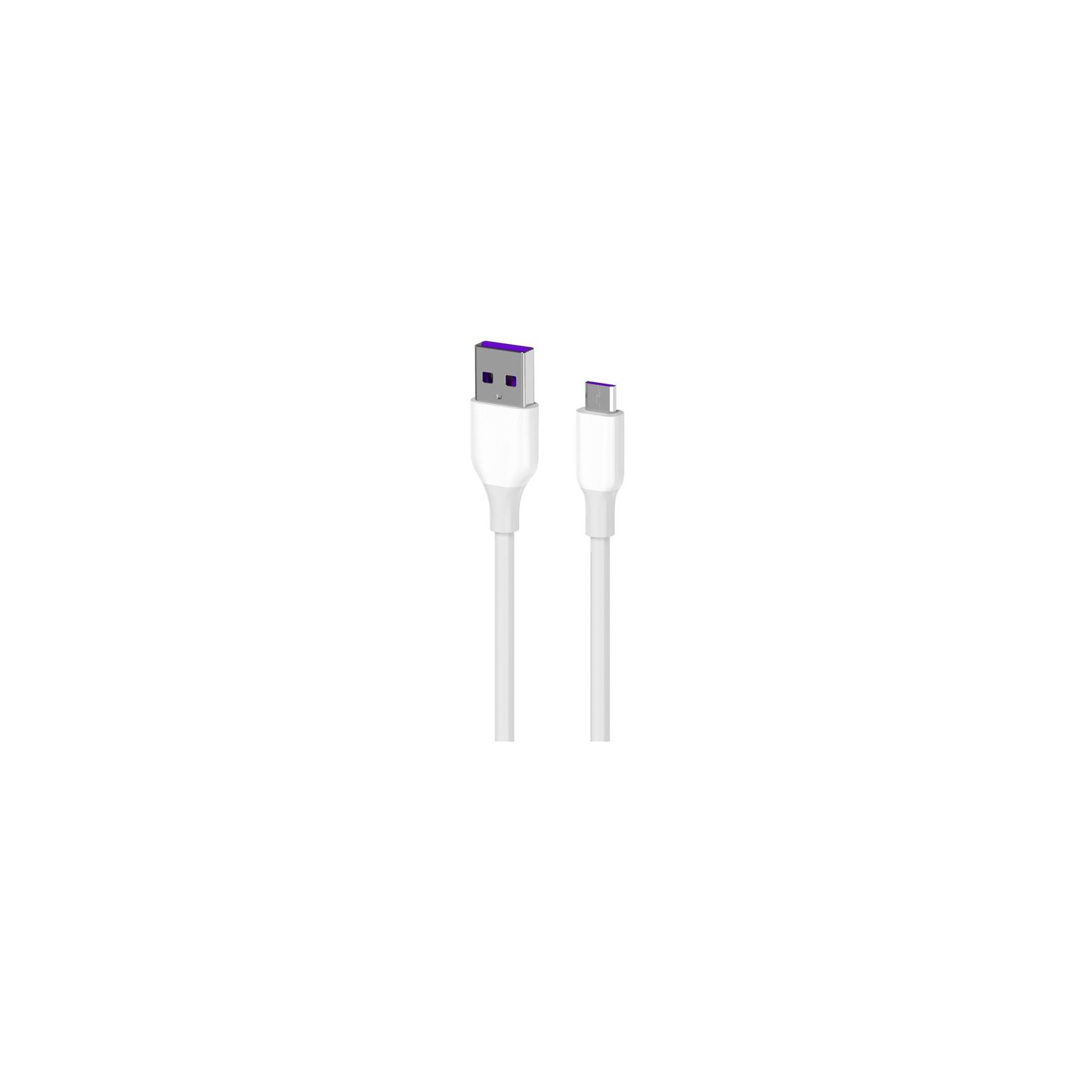 Дата кабель USB 2.0 AM to Micro 5P 1.0m Glow white 2E (2E-CCAM-WH)