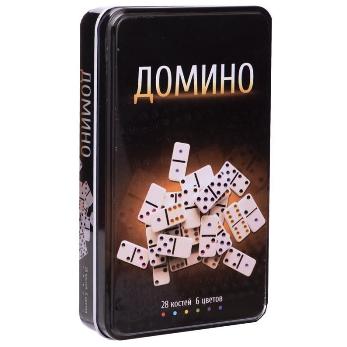 Настольная игра Johnshen Sports Домино (в металлической коробке) (IG-3974) изображение 3