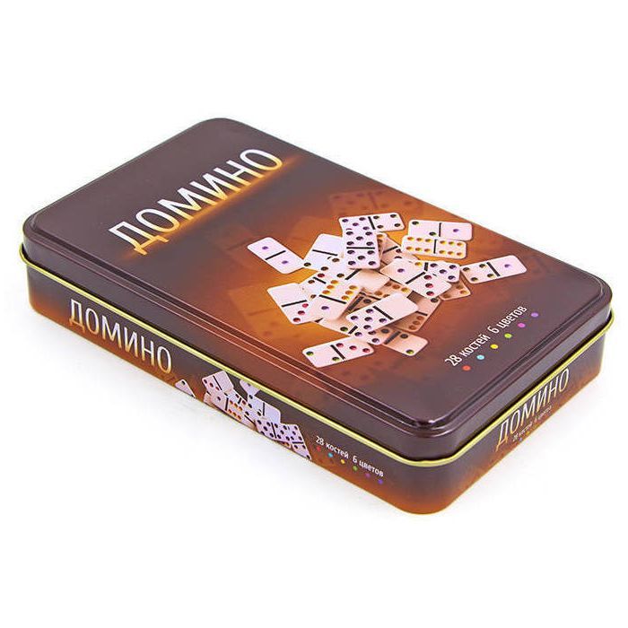 Настольная игра Johnshen Sports Домино (в металлической коробке) (IG-3974) изображение 4