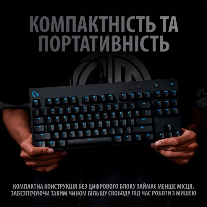 Клавиатура Logitech G PRO Mechanical Gaming USB UA Black (920-009392) изображение 4