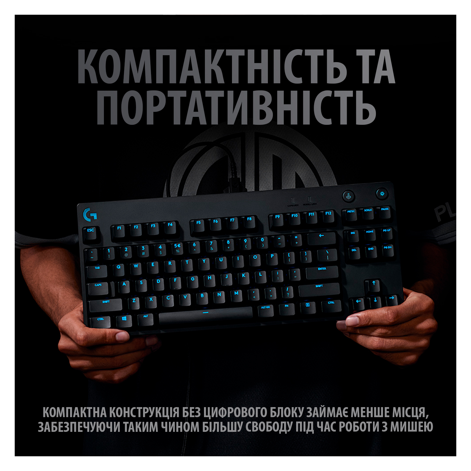 Клавиатура Logitech G PRO Mechanical Gaming USB UA Black (920-009392) изображение 4