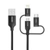 Дата кабель USB 2.0 AM to Lightning + Micro 5P + USB-C 1.2m MFI Choetech (IP0030-BK) зображення 2