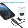 Дата кабель USB 2.0 AM to Lightning + Micro 5P + USB-C 1.2m MFI Choetech (IP0030-BK) зображення 4