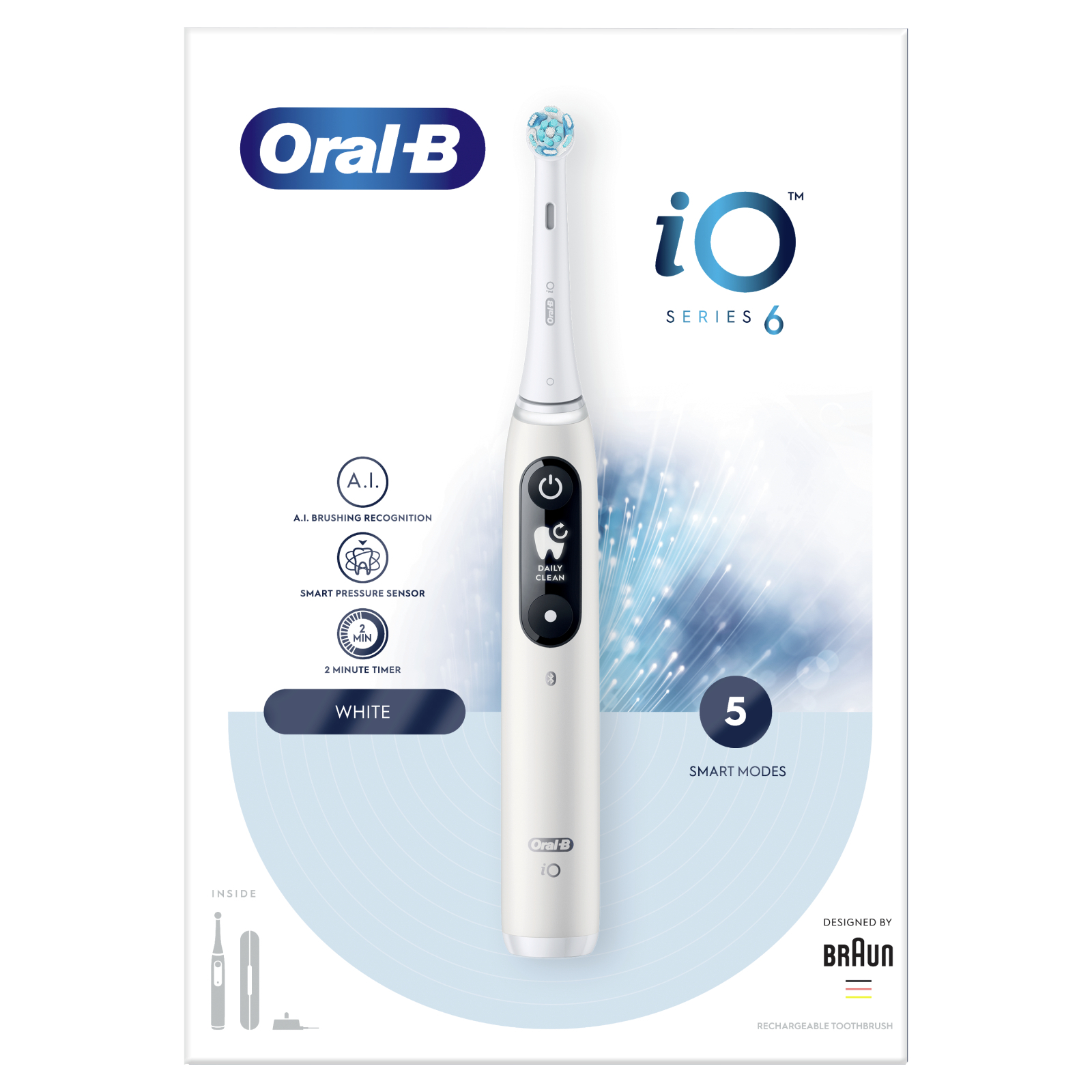 Электрическая зубная щетка Oral-B iO Series 6 iOM6.1A6.1K 3753 White (4210201381648) изображение 2