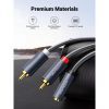 Кабель мультимедийный AUX 3.5mm TRS to RCAx2 M/M 1.0m AV102 Grey Ugreen (10588) изображение 2