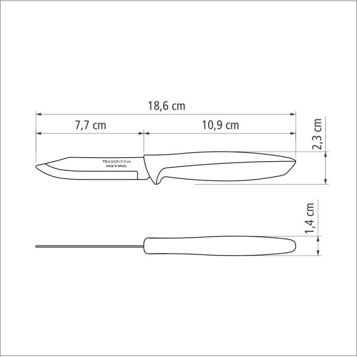 Кухонний ніж Tramontina Plenus Light Grey Vegetable 76 мм (23420/133) зображення 2