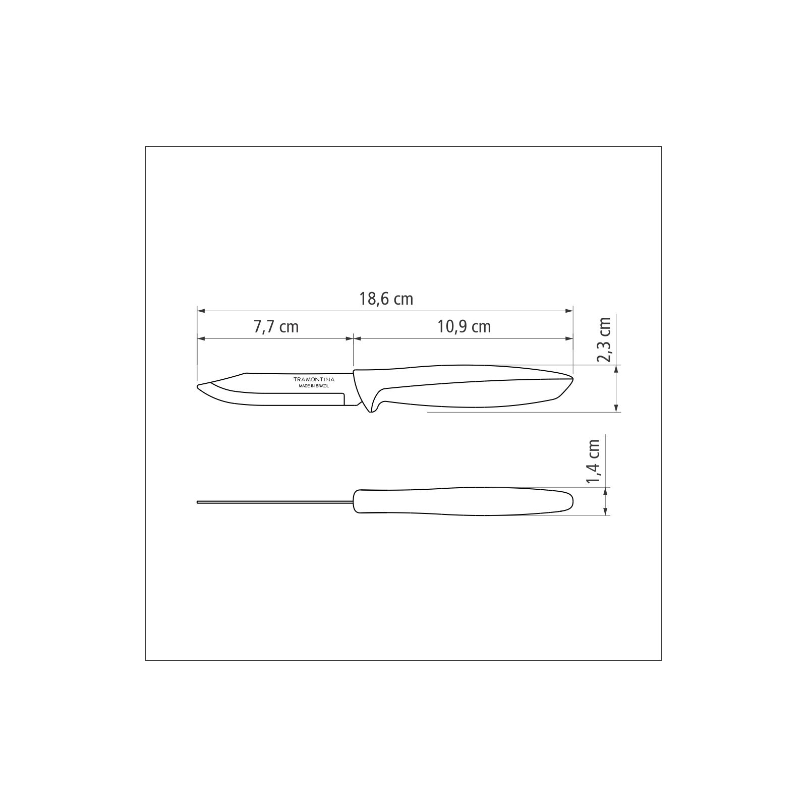 Кухонний ніж Tramontina Plenus Light Grey Vegetable 76 мм (23420/133) зображення 2
