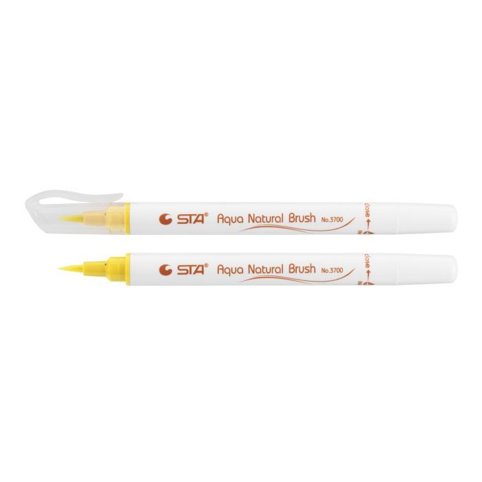 Художественный маркер STA кисточка акварельная AQUA NATURAL BRUSH 3700, желтый крем (STA3700-3)