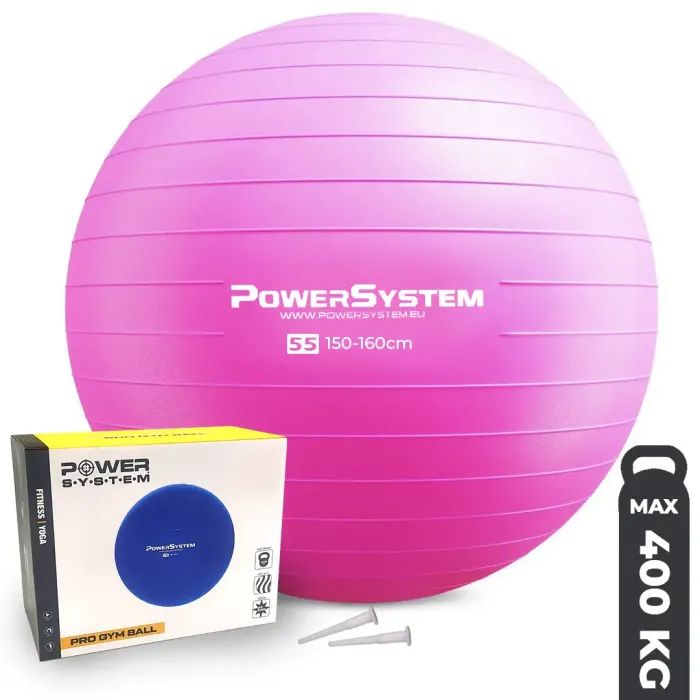 М'яч для фітнесу Power System PS-4011 Pro Gymball 55 см Pink (4011PI-0)