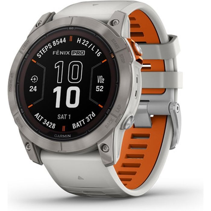 Смарт-часы Garmin fenix 7X Pro Sapph Sol, Ti w/Gray/Orange Band, GPS (010-02778-15)