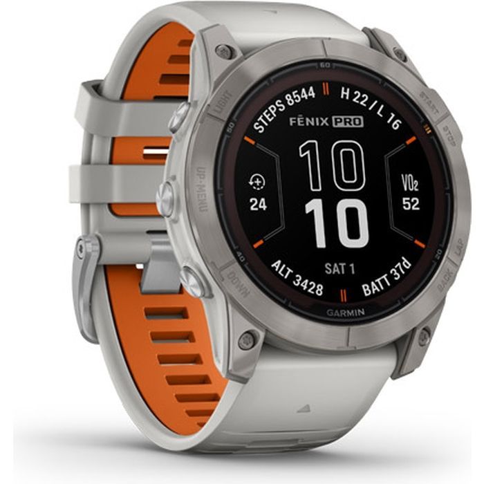 Смарт-часы Garmin fenix 7X Pro Sapph Sol, Ti w/Gray/Orange Band, GPS (010-02778-15) изображение 3