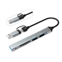Фото - Кардридер / USB-хаб Dynamode Концентратор  5-in-1 USB Type-C/Type-A to 1хUSB3.0, 2xUSB 2.0, car 