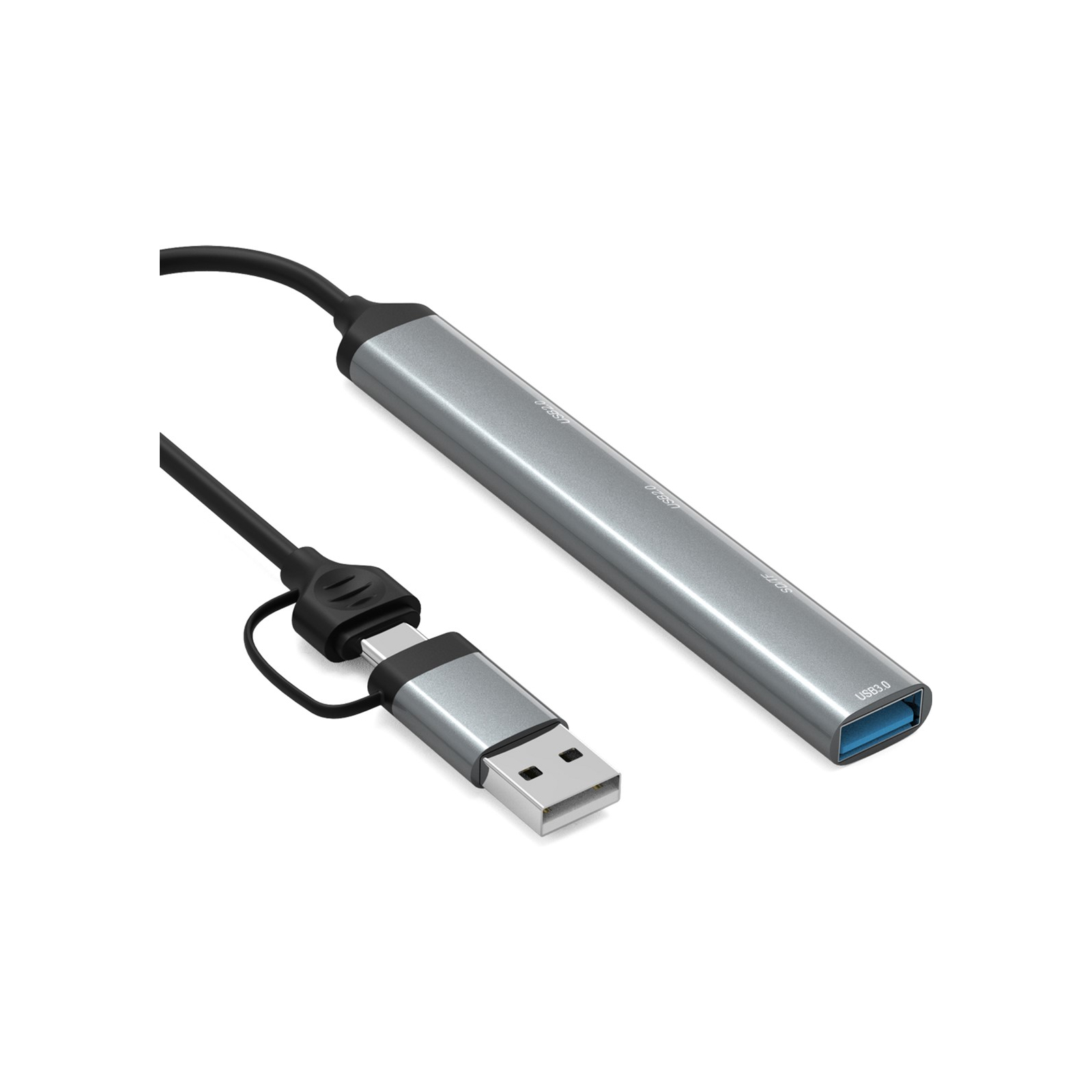 Концентратор Dynamode 5-in-1 USB Type-C/Type-A to 1хUSB3.0, 2xUSB 2.0, card-reader SD/MicroSD (DM-UH-514) зображення 3