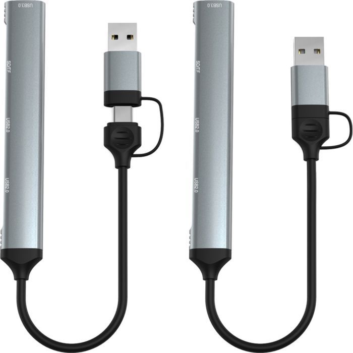Концентратор Dynamode 5-in-1 USB Type-C/Type-A to 1хUSB3.0, 2xUSB 2.0, card-reader SD/MicroSD (DM-UH-514) зображення 4