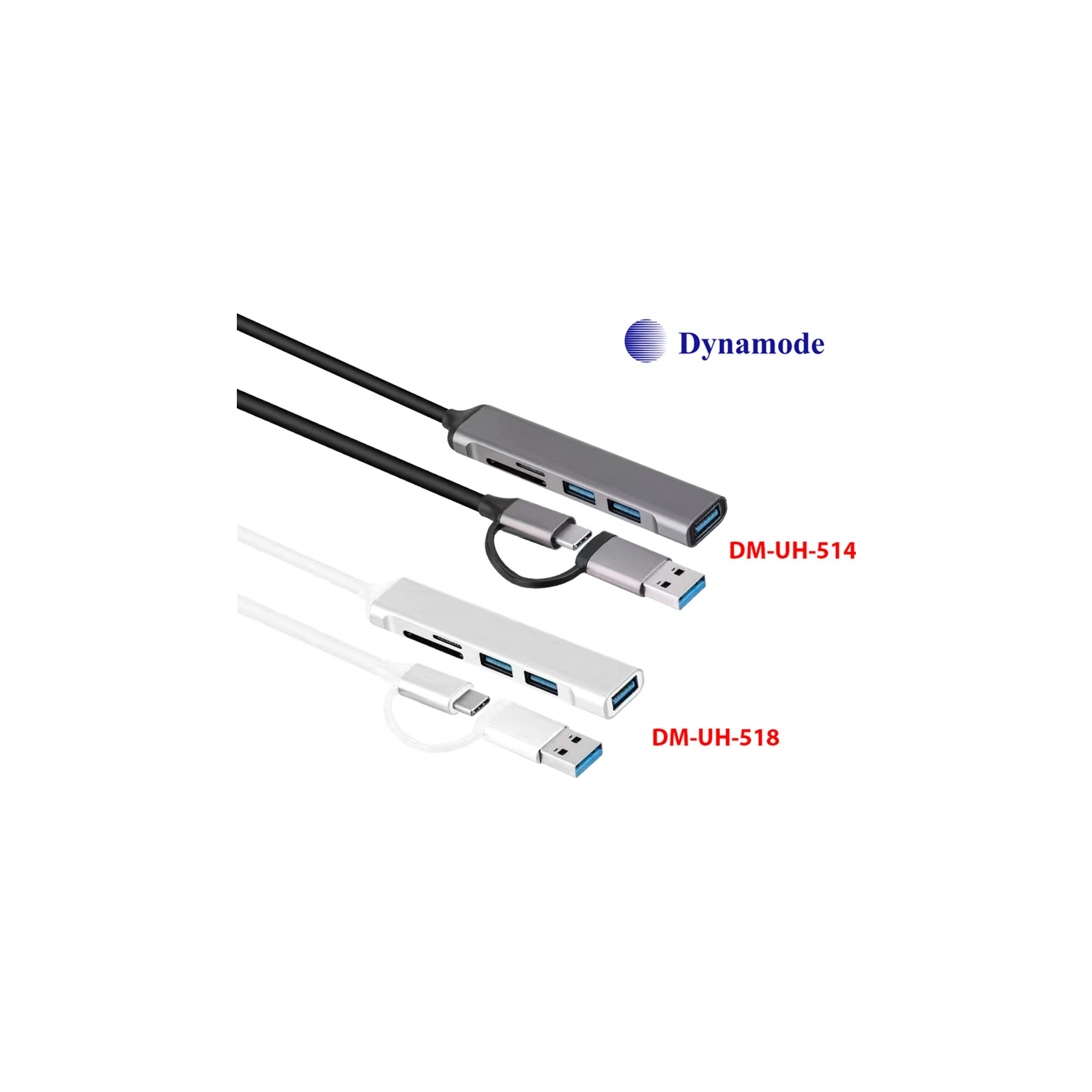 Концентратор Dynamode 5-in-1 USB Type-C/Type-A to 1хUSB3.0, 2xUSB 2.0, card-reader SD/MicroSD (DM-UH-514) изображение 7