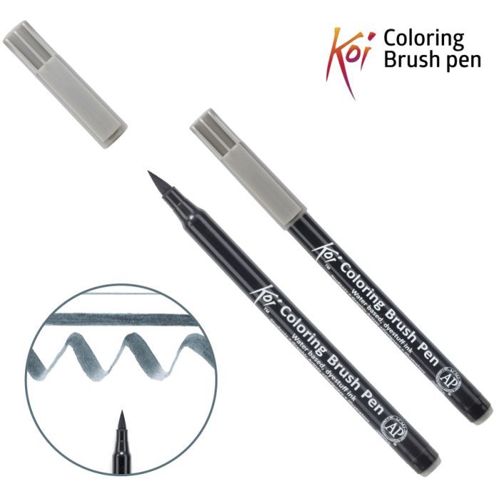 Художественный маркер KOI Маркер-кисть акварельный Серый холодный темный, 46 (084511393424)