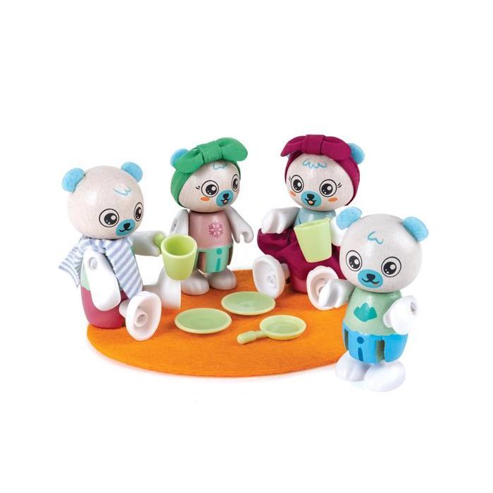 Игровой набор Hape деревянный Семья белых мишек (E3529)