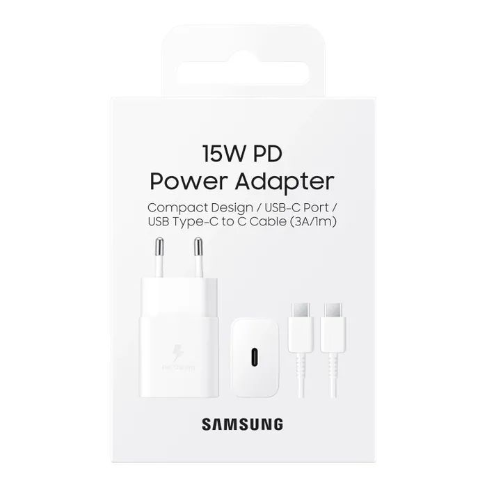 Зарядний пристрій Samsung USB-С 15W White + Cable USB-C 1m (EP-T1510XWEGEU) зображення 5