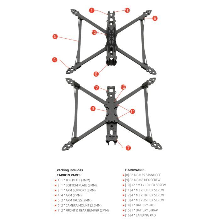 Рама для дрона Hobbyporter M4-10 (HP0215.0008) зображення 2