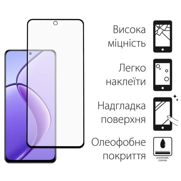 Стекло защитное Dengos Full Glue Realme 12 5G (black) (TGFG-356) изображение 2