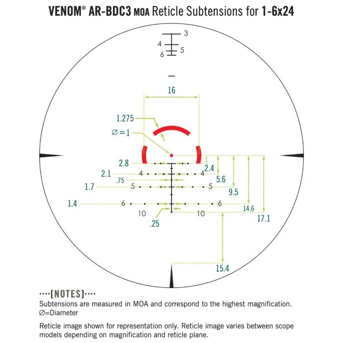 Оптичний приціл Vortex Venom 1-6x24 SFP AR-BDC3 MOA (VEN-1601) (930667) зображення 10