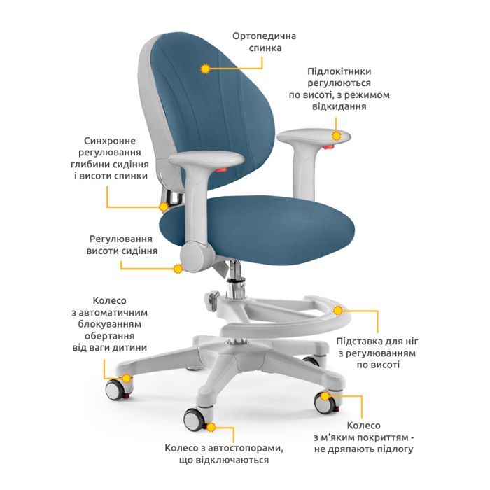 Дитяче крісло Evo-kids Mio (Y-407 DB) зображення 3