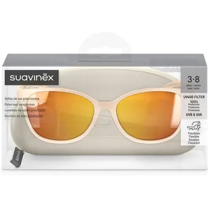 Детские солнцезащитные очки Suavinex с лентой, полукруглая форма, 3-8 лет, бежевые (308548) изображение 4