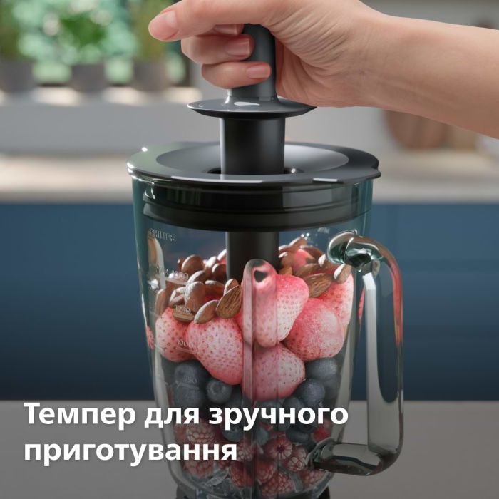 Блендер Philips стаціонарний Series 5000, 1200Вт, чаша-2000мл, скло, склянка в ко (HR3041/00) зображення 8