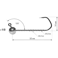 Джиг-голівка DS Barbarian 1/0 12g (3шт/уп) (3981.06.82) зображення 2