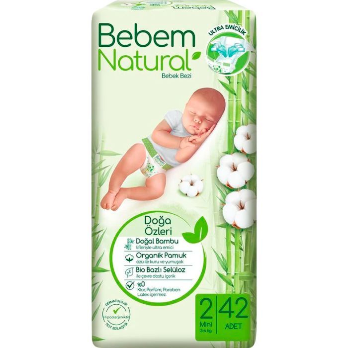 Підгузки Bebem Natural 2 mini 3-6 кг 68 шт (8690536831944)