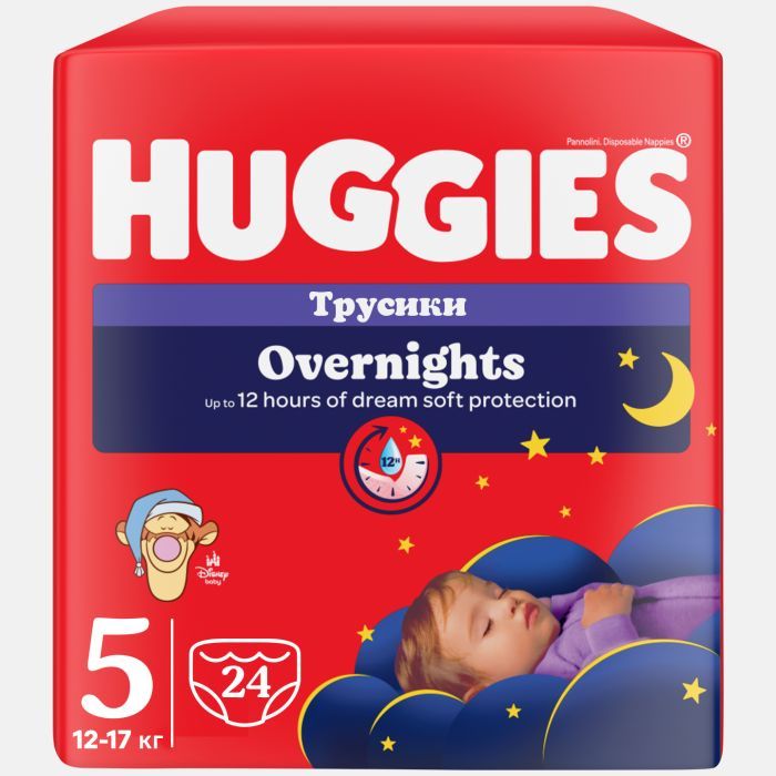 Подгузники Huggies Overnights Pants Трусики 5 12-17 кг 24 шт. (5029053581095) изображение 2