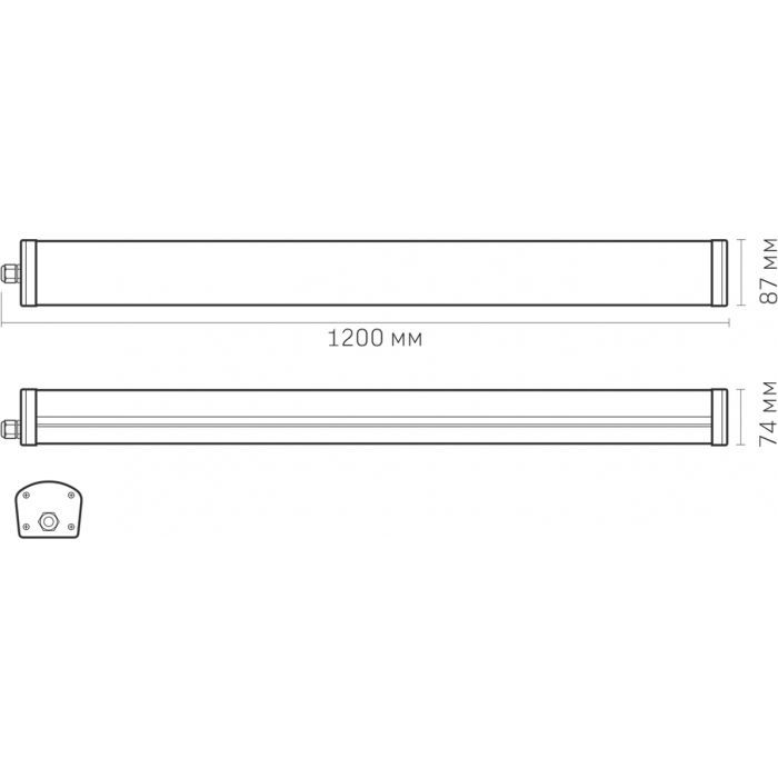 Светильник Videx IP65 лінійний 48W 1.2М 4000K (VLE-BNW-48124) изображение 6