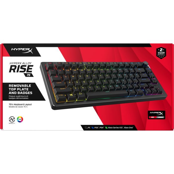Клавиатура HyperX Alloy Rise 75 PBT HX Red USB UA Black (7G7A4AA) изображение 6