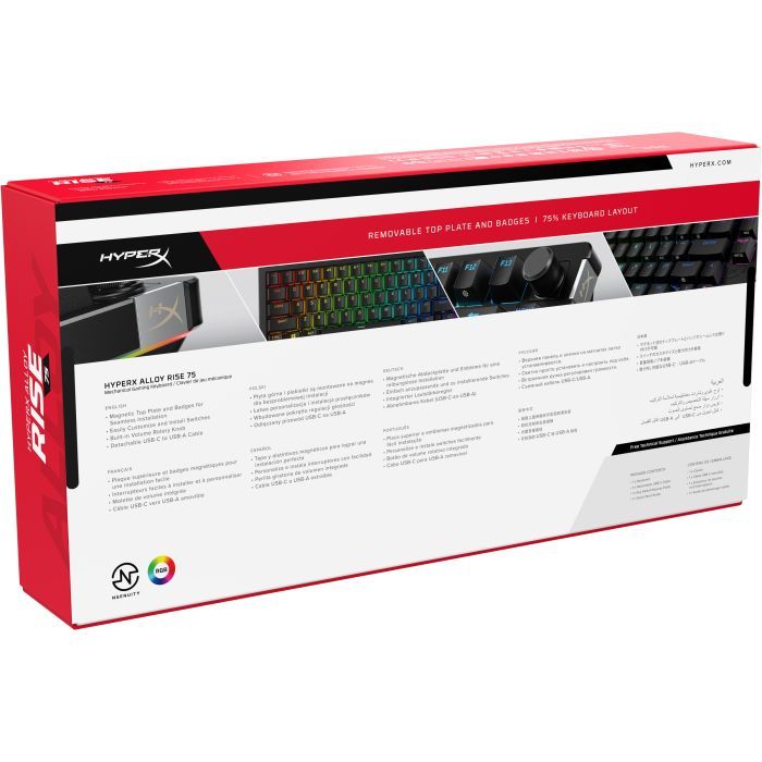 Клавиатура HyperX Alloy Rise 75 PBT HX Red USB UA Black (7G7A4AA) изображение 8