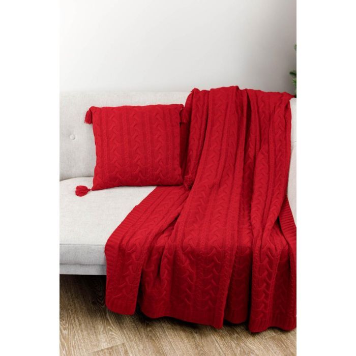 Наволочка Прованс декоративна в'язана Hit Kosa червона 45х45 (031668) зображення 2