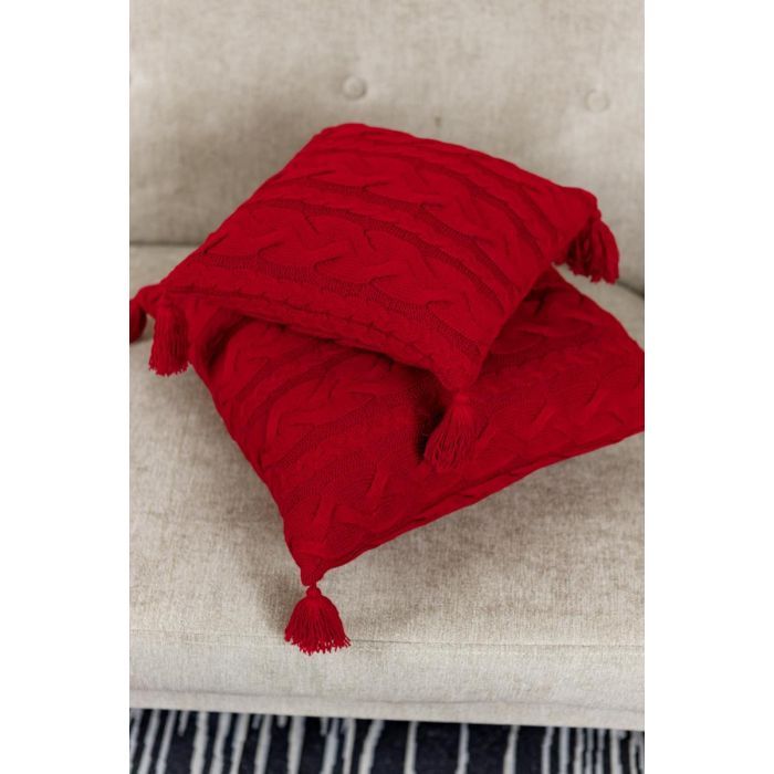 Наволочка Прованс декоративна в'язана Hit Kosa червона 45х45 (031668) зображення 3